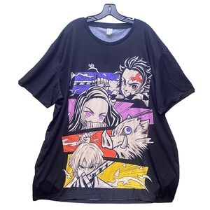 Demon Slayer‎ Shirt Mens 4XL Anime Demon Slayer Short Sleeve Streetwear Japan